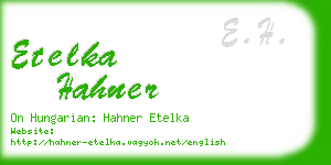 etelka hahner business card